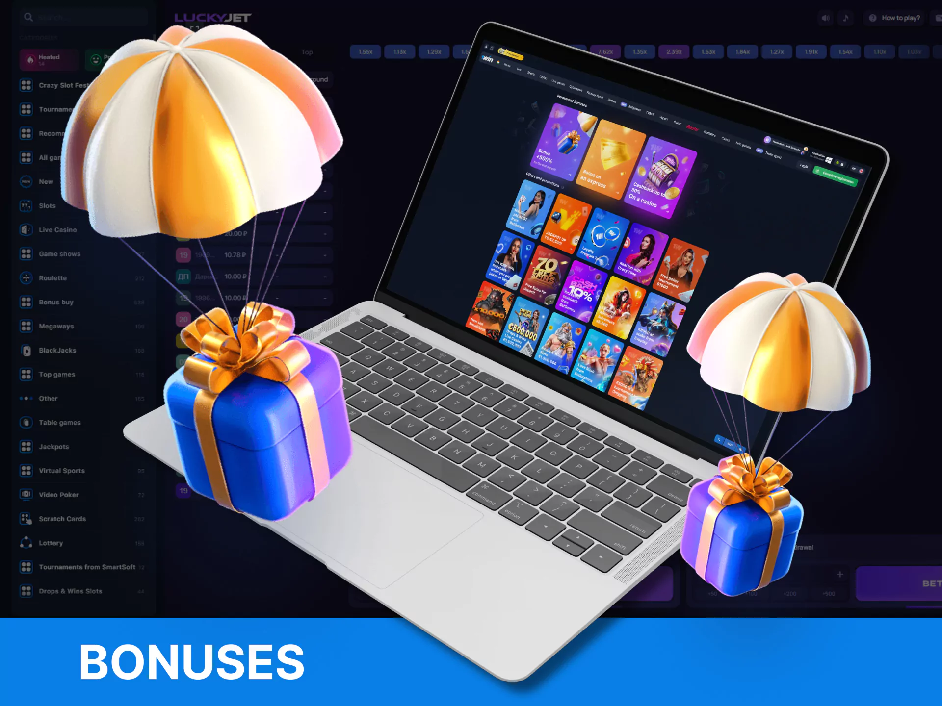 WOWBet offers its players many bonuses and benefits for playing Lucky Jet.
