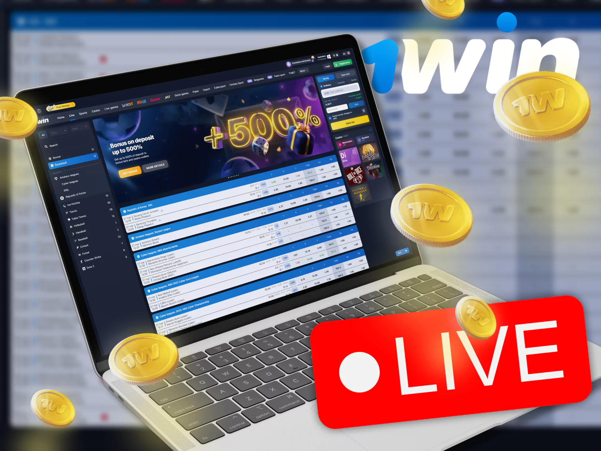 At WowBet, you bet on basketball games during live streaming.