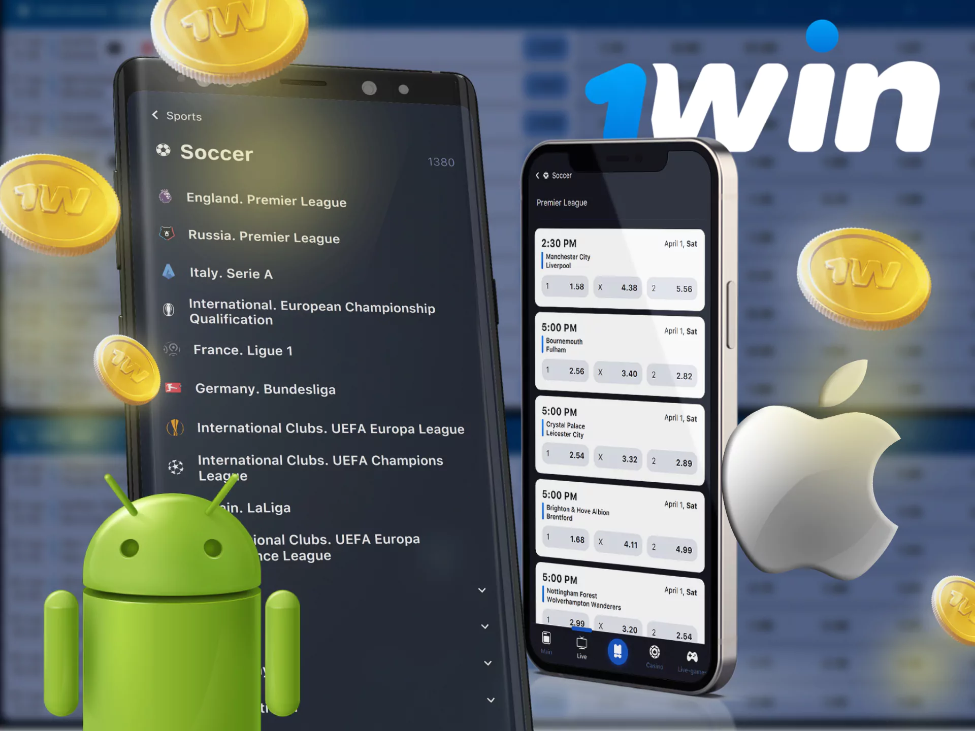 With the app for phones WowBet bet on soccer from your phone.