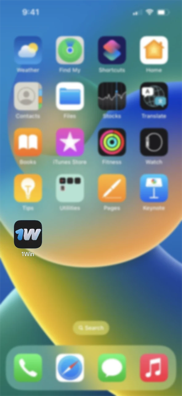 Find the WOWBet app shortcut on the homepage of your iOS device.