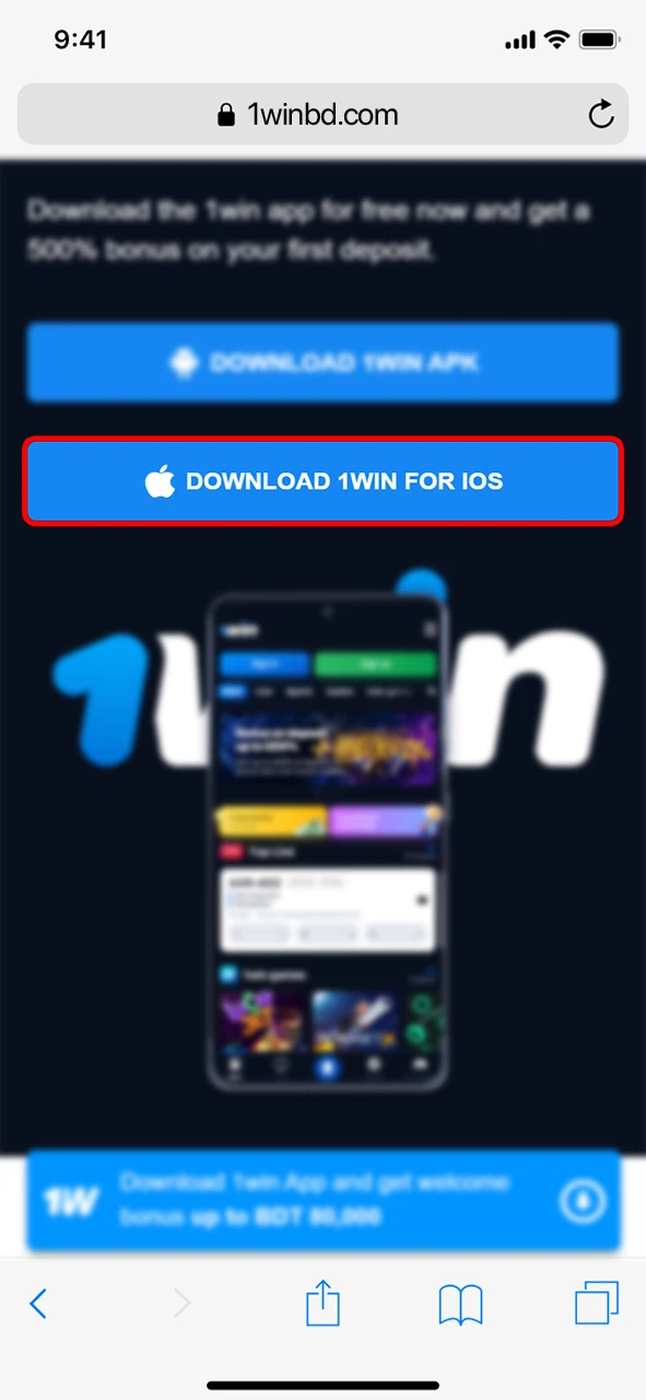 Download the WOWBet app on your iOS device.