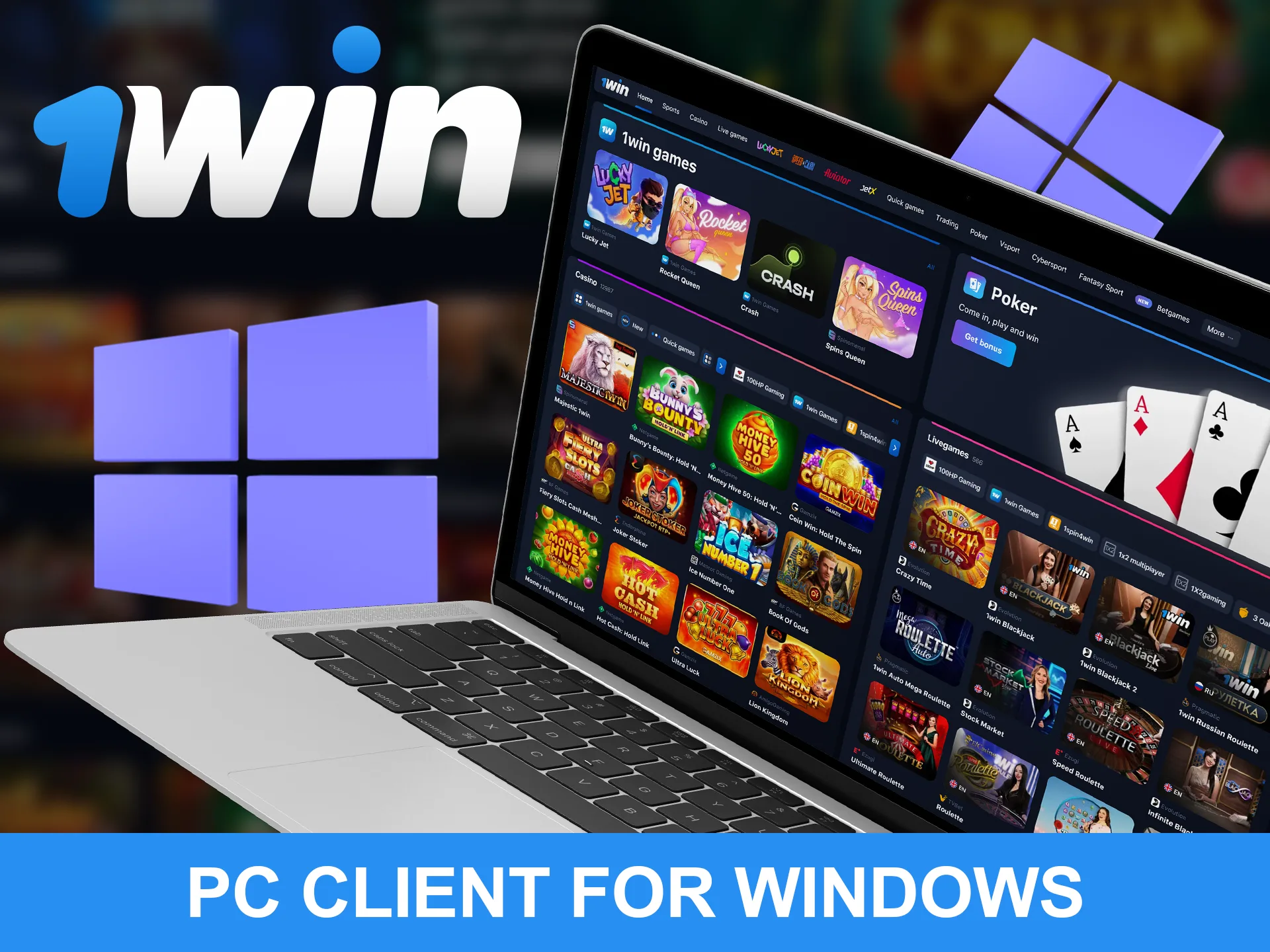 Install the WowBet application for Windows on your computer.