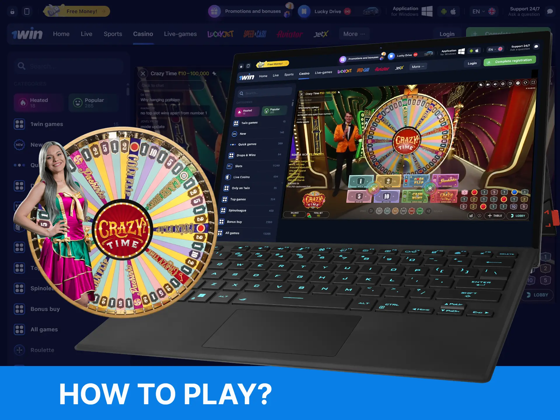 A step-by-step guide on how to play Crazy Time on WOWBet.