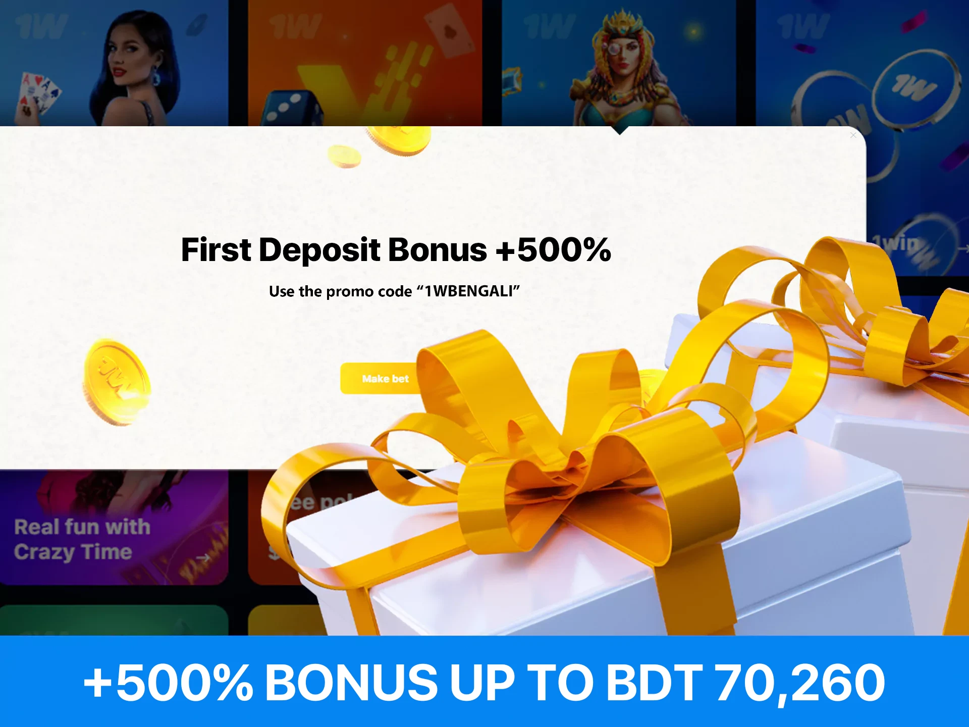 WowBet welcome bonus gives +500% Up to KZT 70,260.